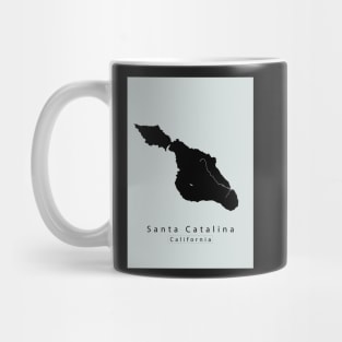 Santa Catalina California Island Map dark Mug